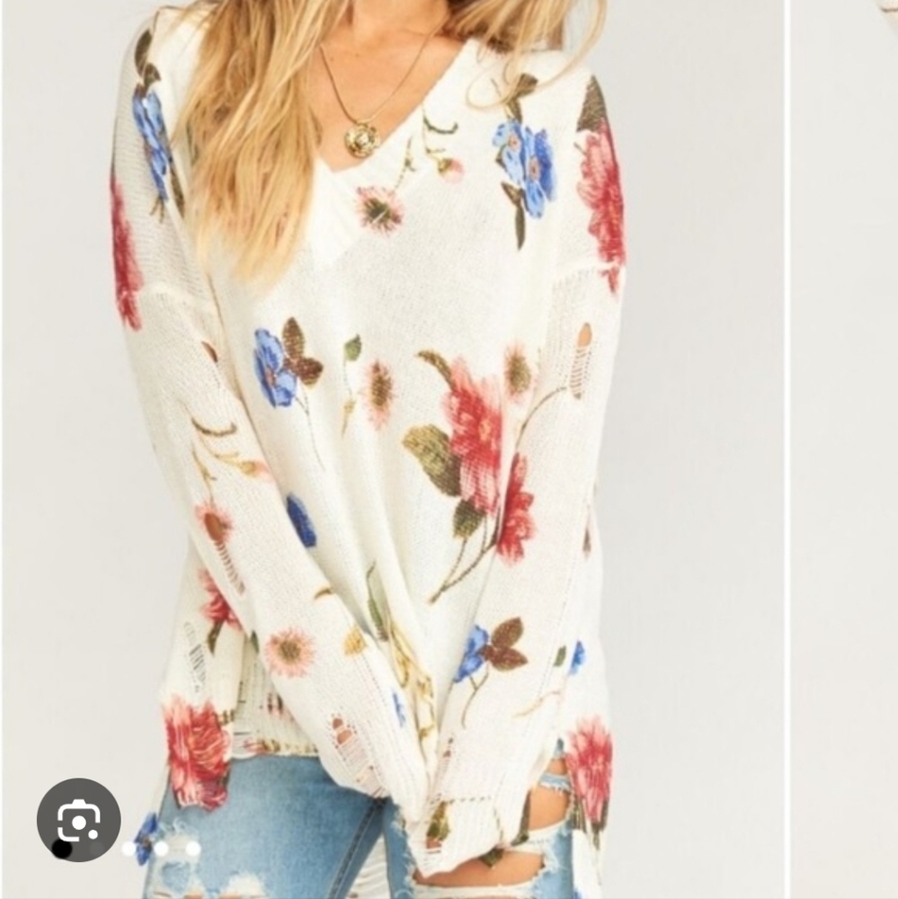 SMYM Oliphant Willow Floral Sweater L